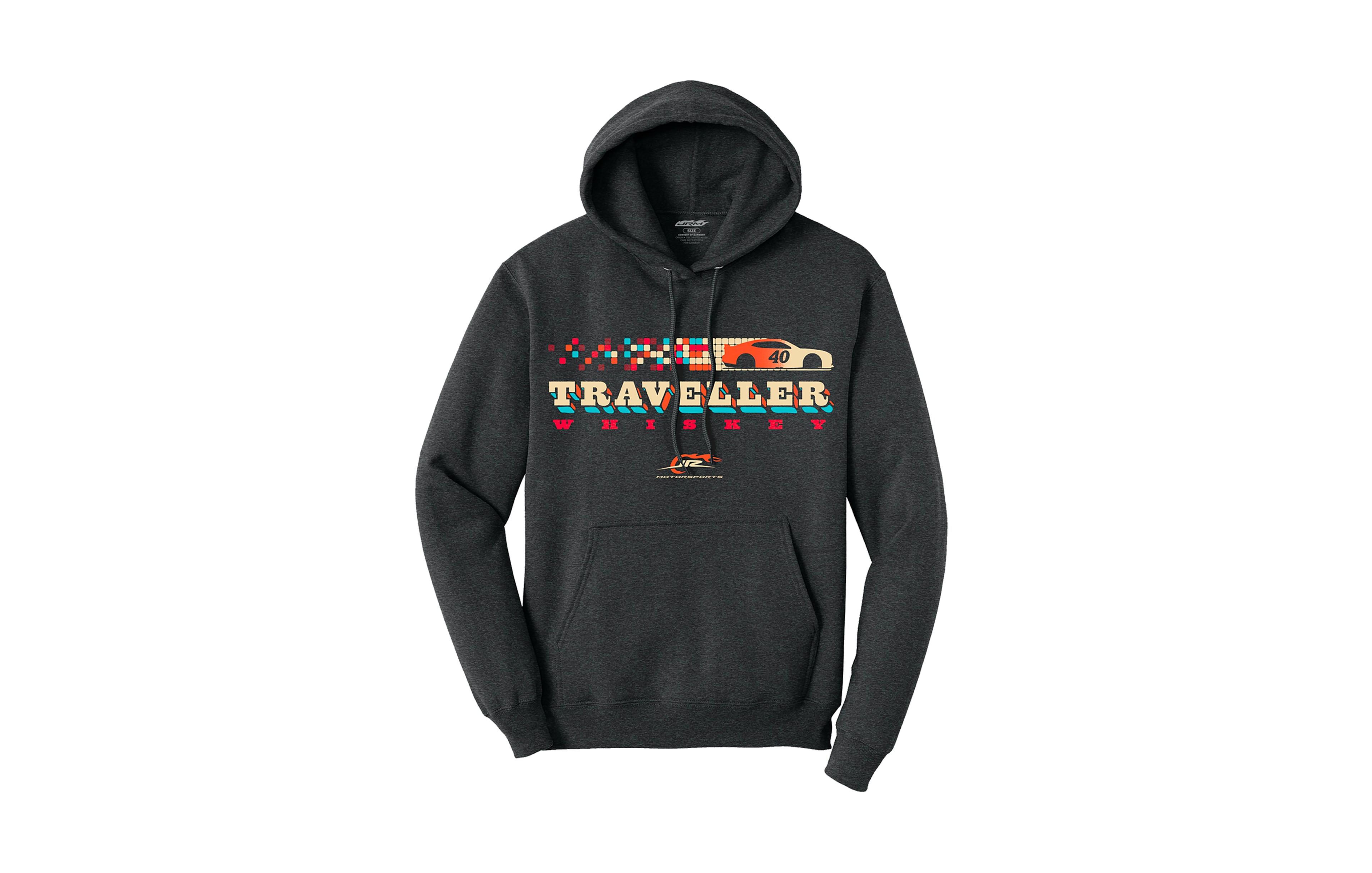Men's Classic Ink Heather Black Justin Allgaier Traveller Whiskey Hoodie