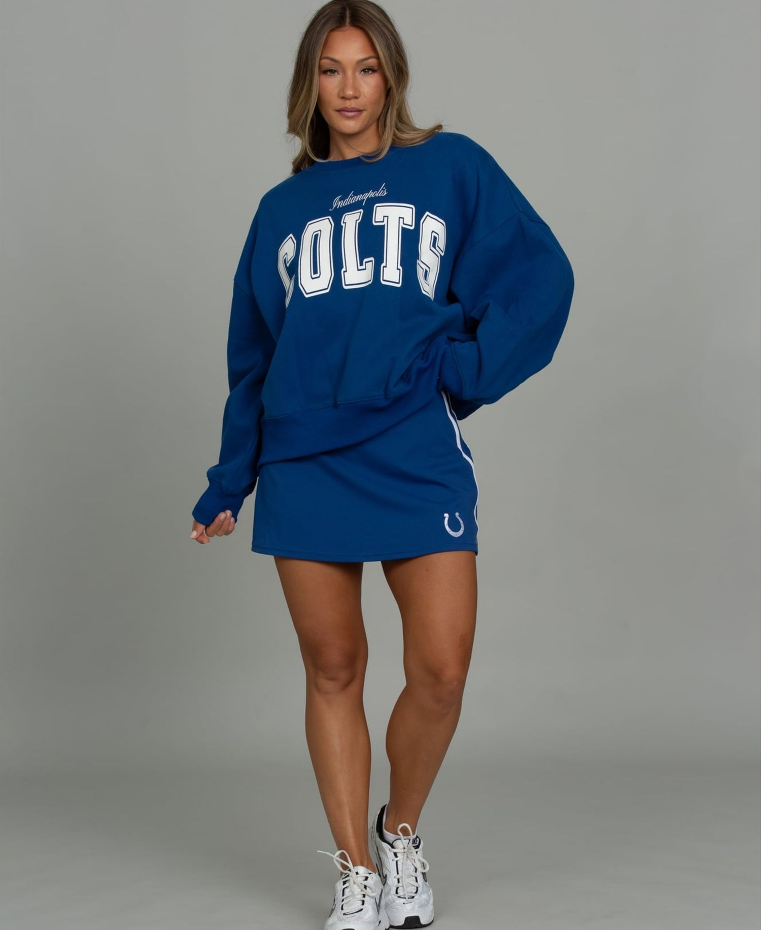 Women's Royal Indianapolis Colts x Wide Arm Sweatshirt