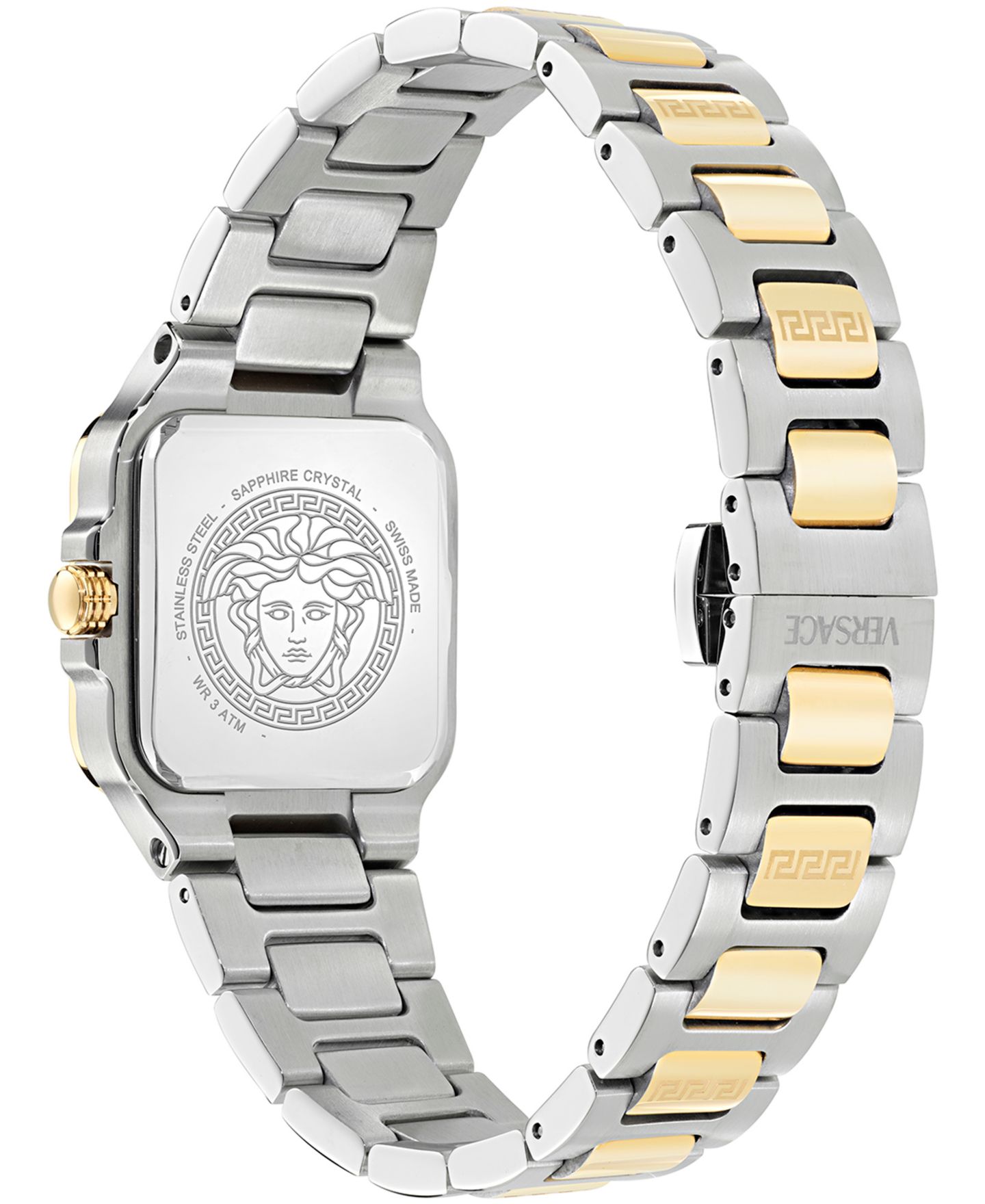 Женские часы Versace Greca Edge Two Tone Bracelet Watch, 30x30mm — фото 3