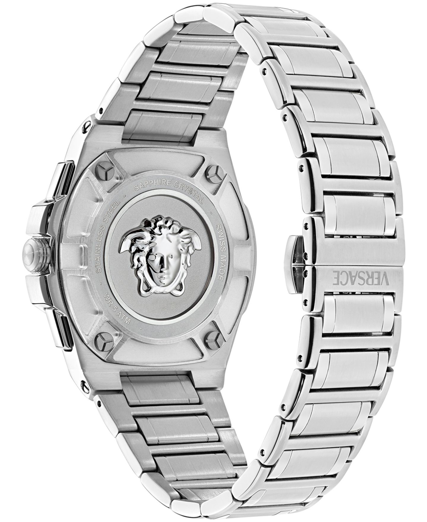 Мужские часы Versace Greca Reaction Silver Stainless Steel Bracelet Watch, 43mm — фото 3