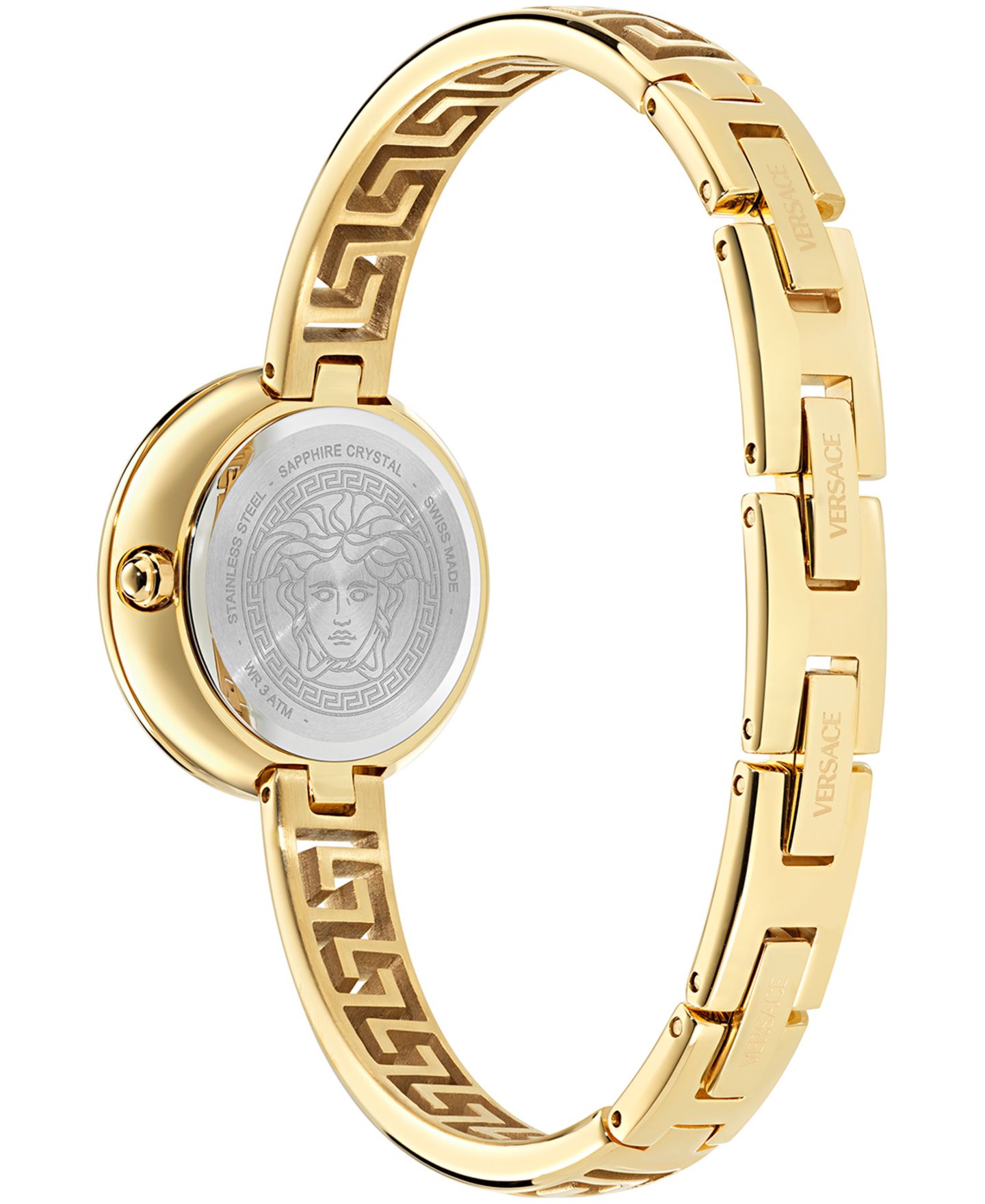 Женские часы Versace Medusa Eclipse с браслетом, жёлтое золото IP, 28 мм — фото 3