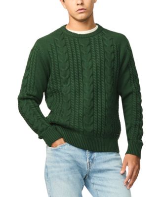 Men's Wicap Classic-Fit Cable-Knit Crewneck Sweater