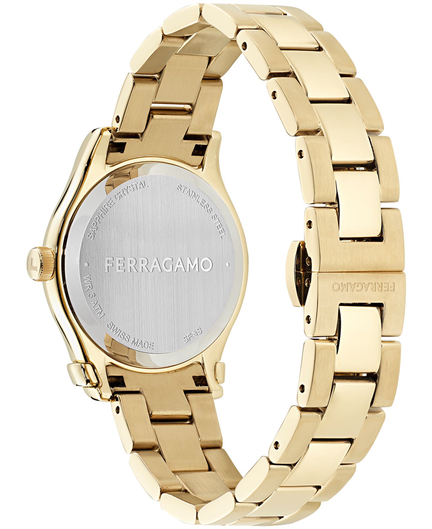 Женские часы Ferragamo Gold Stainless Steel Bracelet Watch, 33mm — фото 3