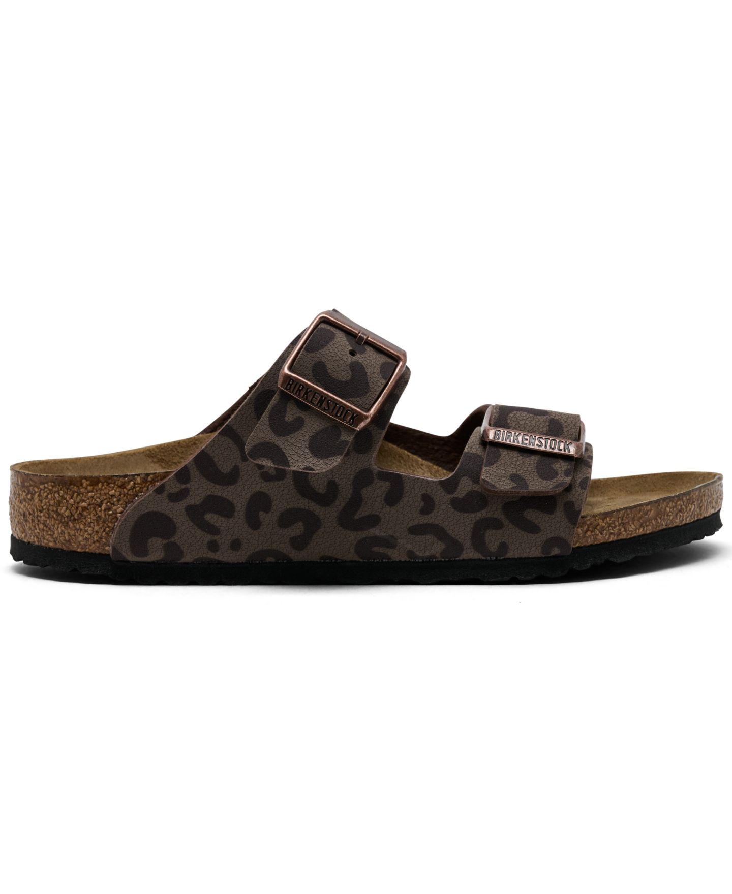 Сандалии Birkenstock Arizona Two-Strap Cork Footbed Leopard Print Sandals from Finish Line для девочек, цвет: Мокко — фото 2