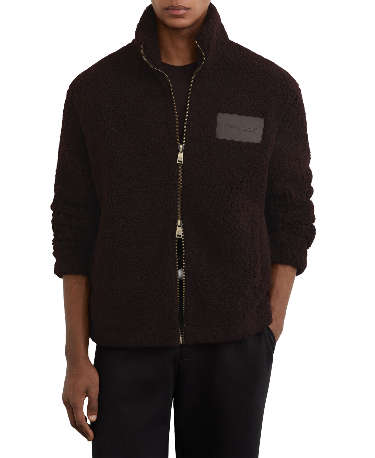 Reiss Men's and Women's Mach McLaren Racing Fleece Funnel-Neck Jacket, Created for Macy's