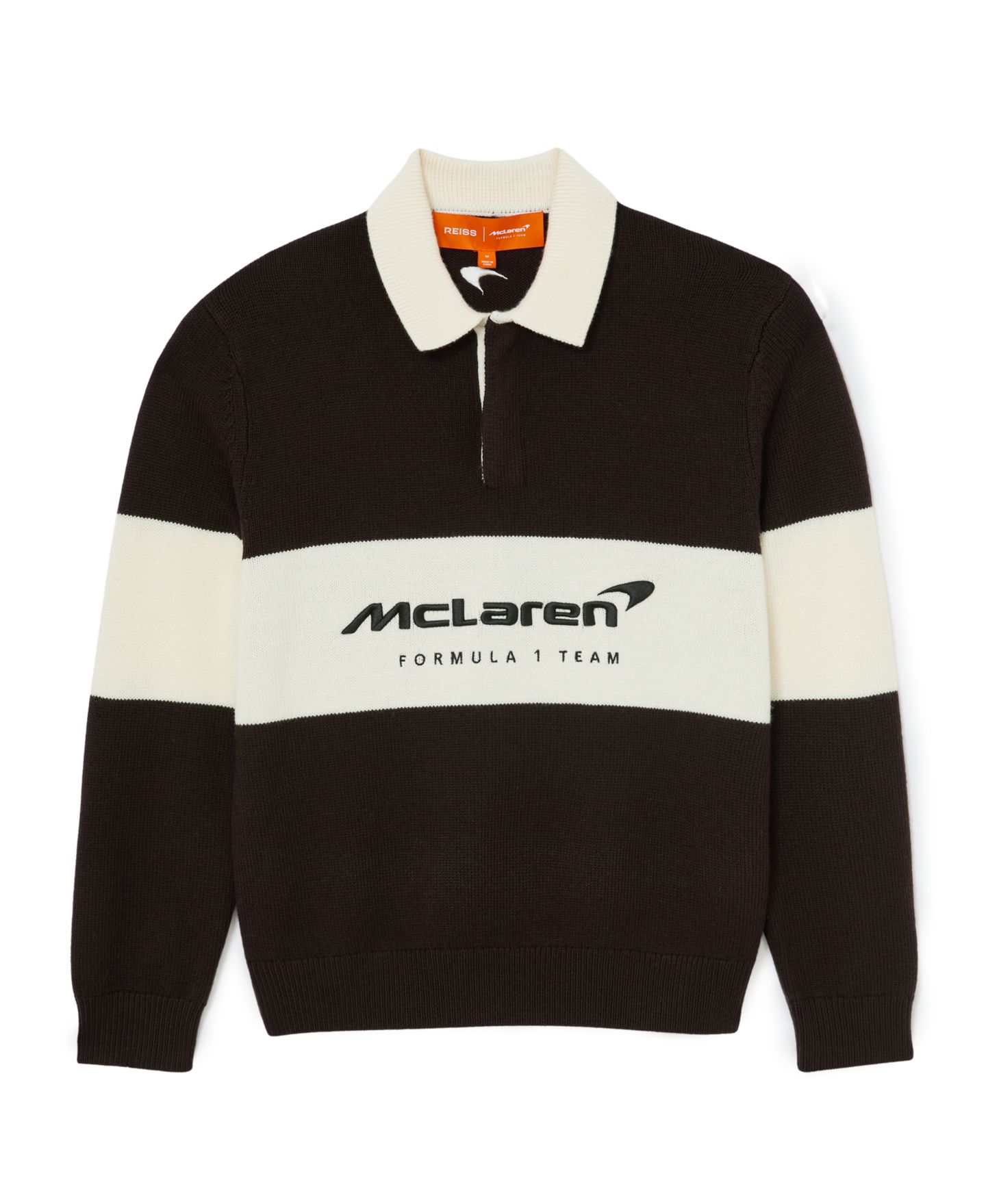 Мужской свитер REISS Relaxed-Fit Wool Elson, цвет: Коричневый / Белый — фото 5