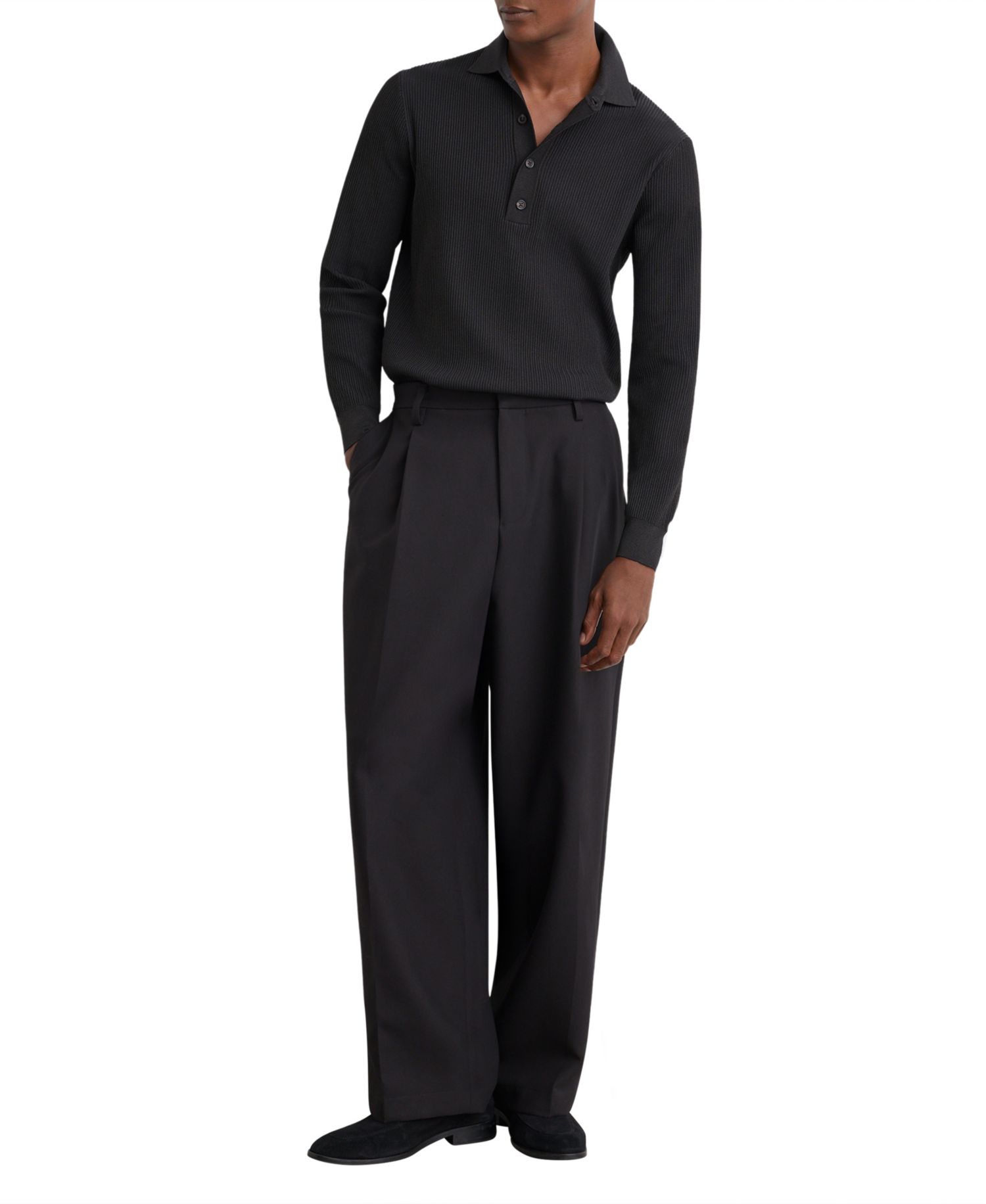 Men's Admiral Long-Sleeve Ribbed Polo Shirt