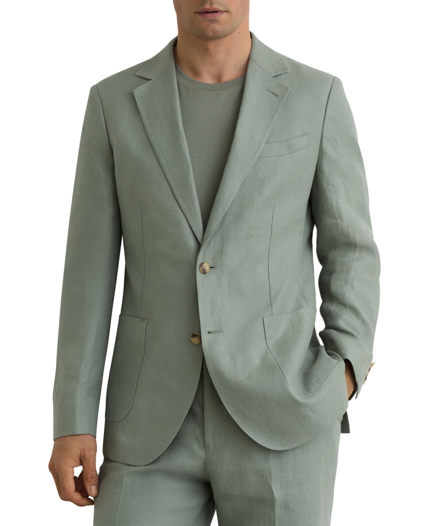 Men's Atlantic Single-Breasted Tailored-Fit Linen Blazer