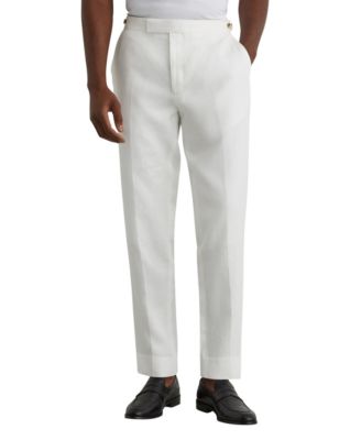 Men's Atlantic Linen Tailored-Fit Side Adjuster Waist Suit Pants