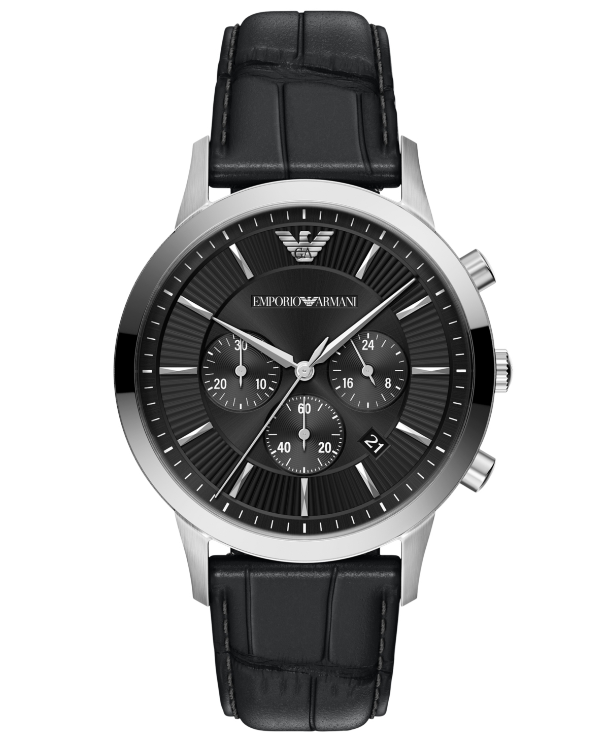 Emporio Armani Men's Archetipo Chronograph Leather Watch 43mm
