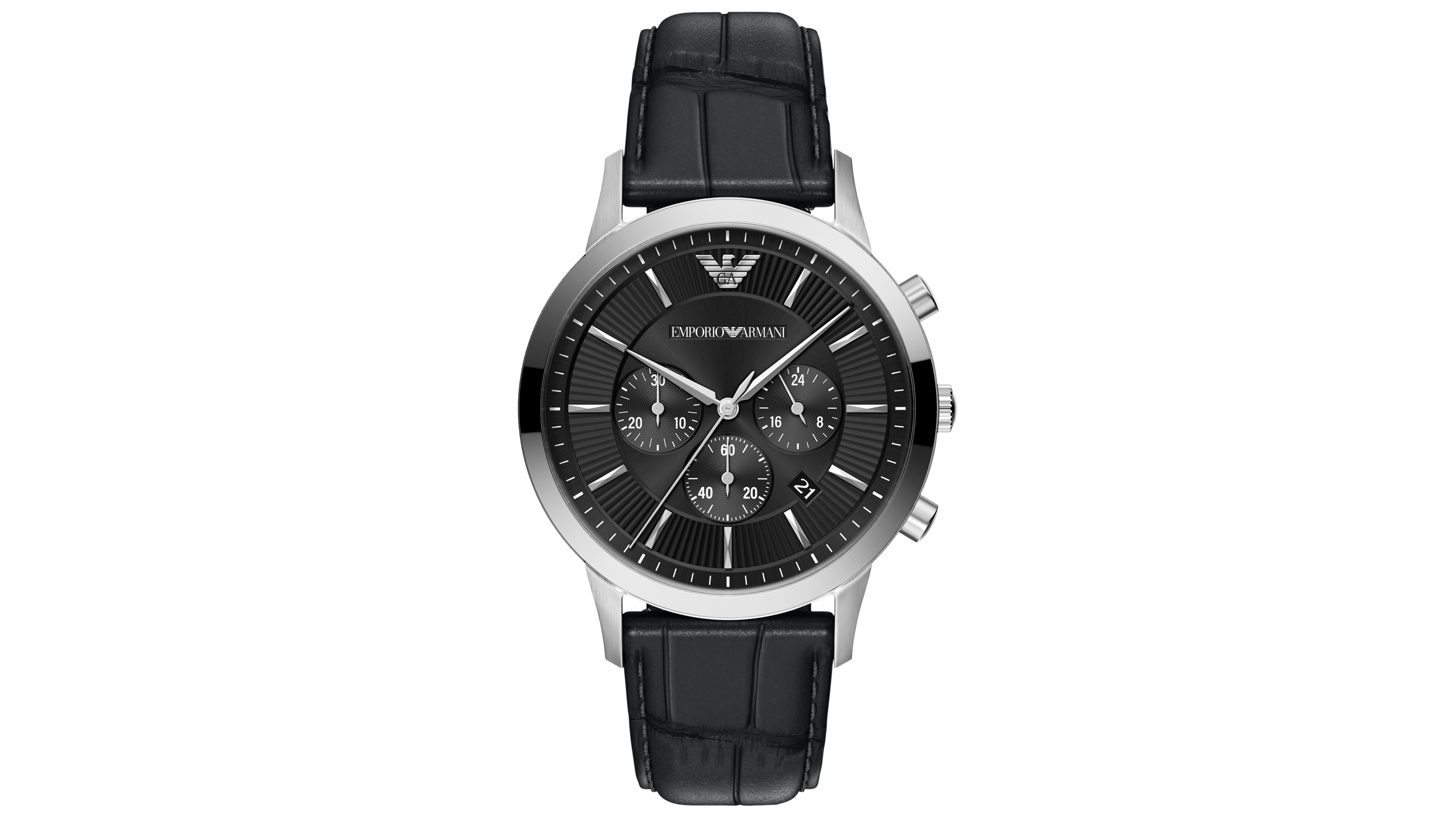 Emporio Armani Men's Archetipo Chronograph Leather Watch 43mm