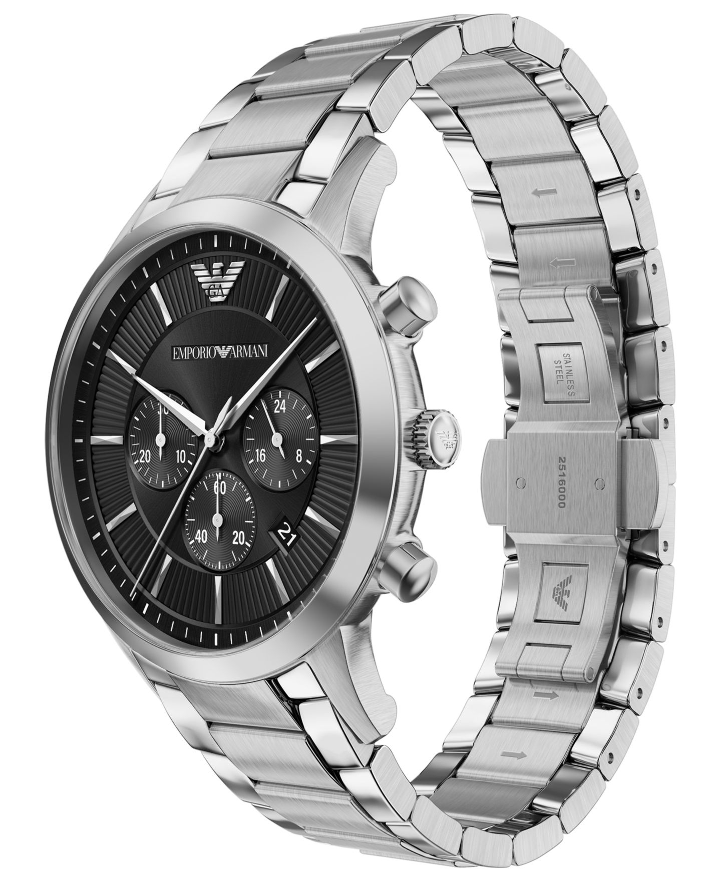 Мужские часы Emporio Armani Quartz Archetipo Chronograph Silver Stainless Steel Bracelet Watch 43mm — фото 4