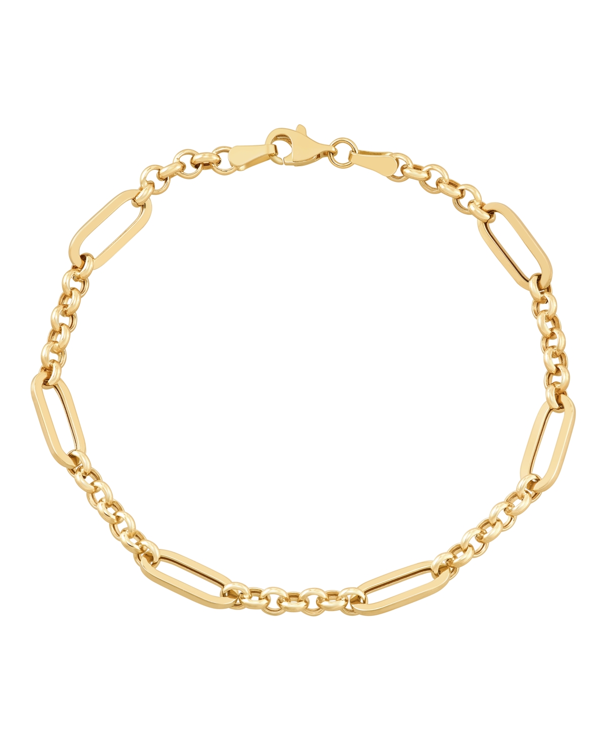 Macy's Polished Rolo Link Bracelet in 10k Yellow Gold