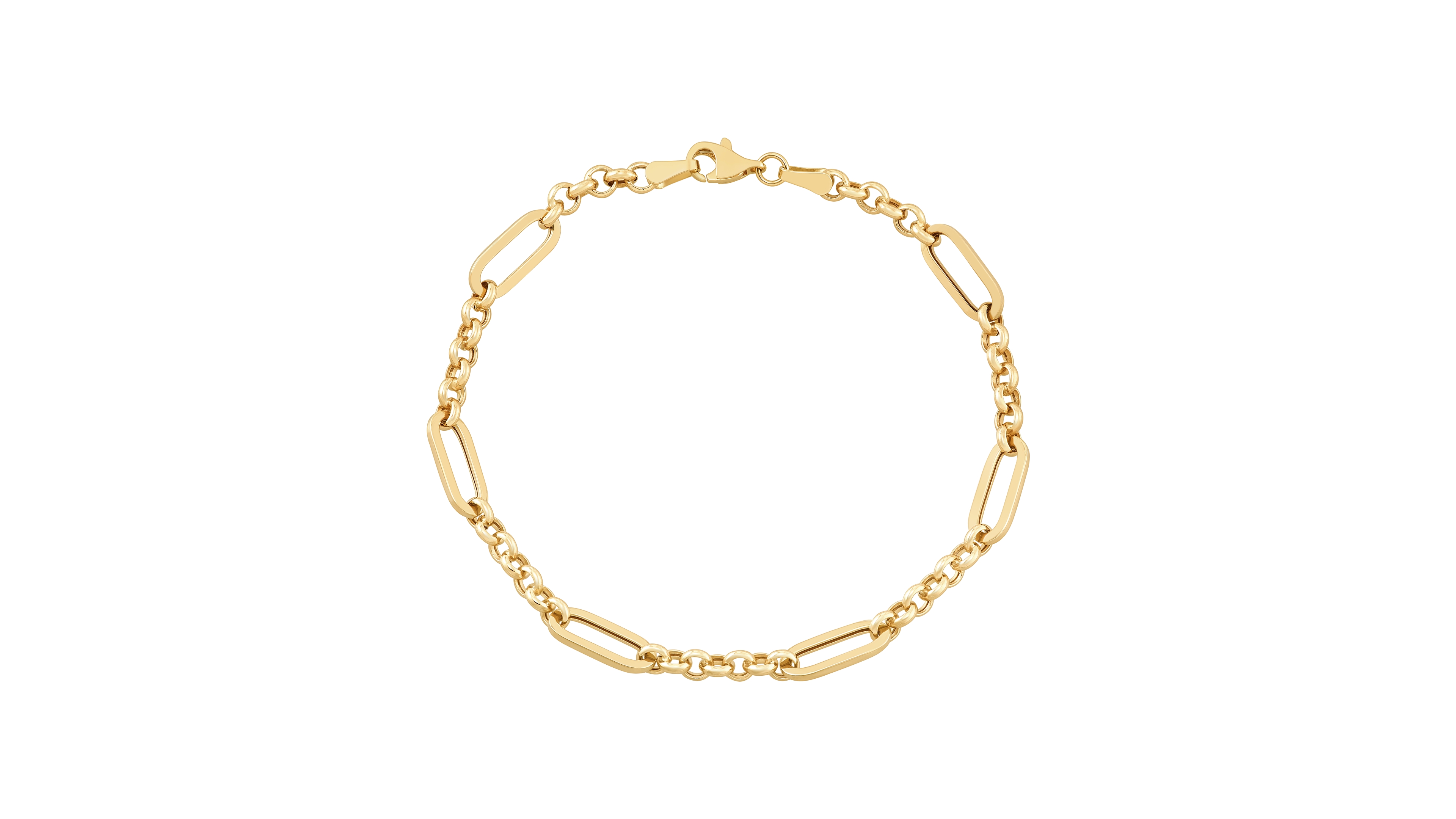 Macy's Polished Rolo Link Bracelet in 10k Yellow Gold