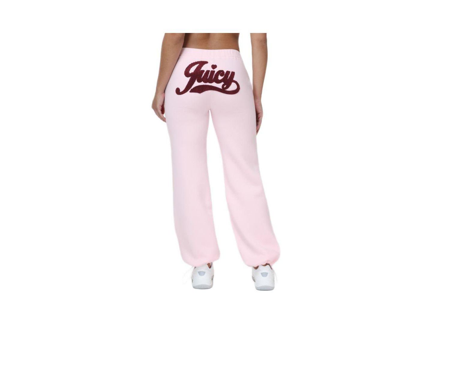 Women's Bubble Leg Bedazzled-Logo Velour Sweatpants