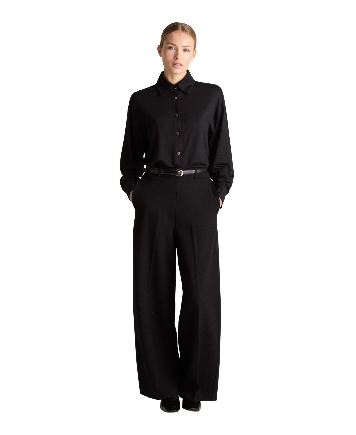 Женские брюки Residus Lester Relaxed-Fit Wide-Leg, цвет: Чёрный — фото 2