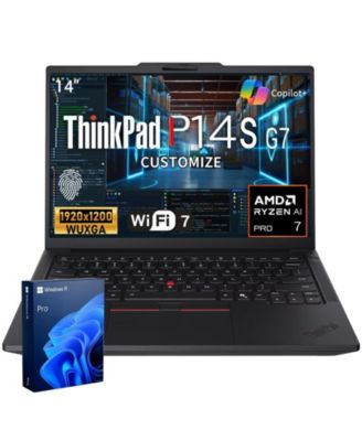 ThinkPad P14s Gen 7 14" FHD+ Business AI Laptop, AMD Ryzen AI 7 Pro 450, AMD Radeon Graphics, 16GB RAM, 1TB SSD, Wi-Fi 7, Windows 11 Pro, Black