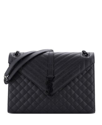 Classic Monogram Envelope Satchel Mixed Matelasse Leather Large Shoulder Bag