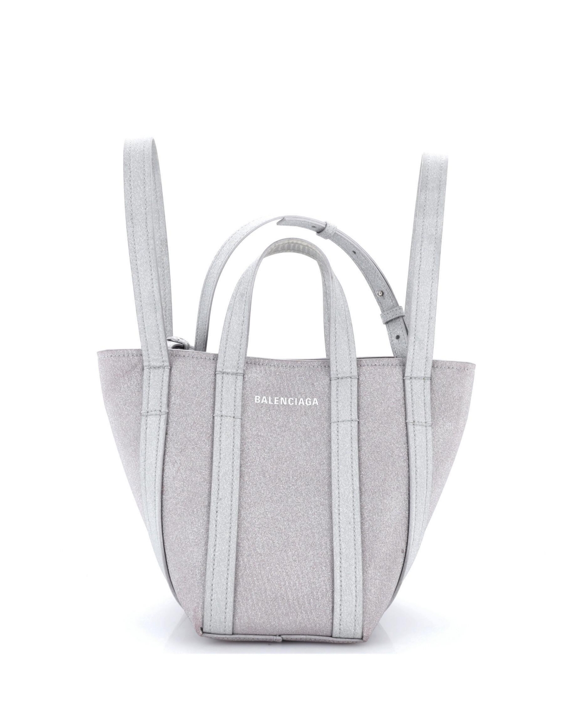 Pre-Owned Balenciaga Xs Everyday 2.0 North South Tote Glitter Fabric