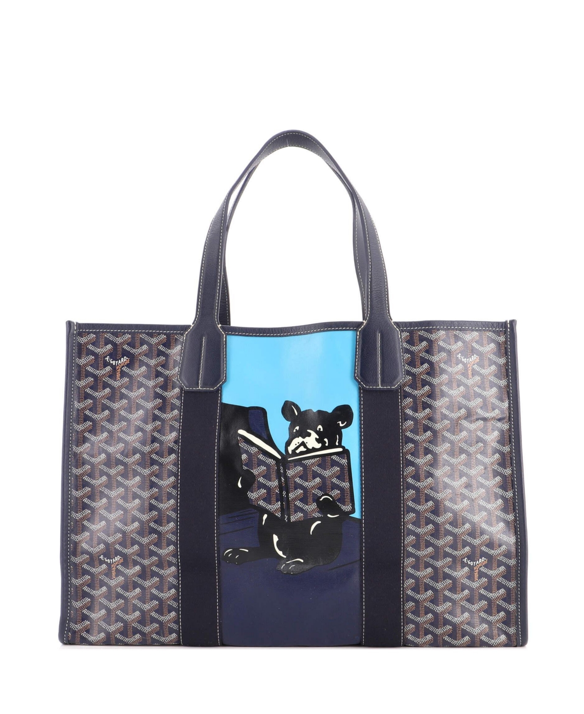Pre-Owned Goyard Mm Villette Dog Graphic-Print Printed Coated Canvas Tote