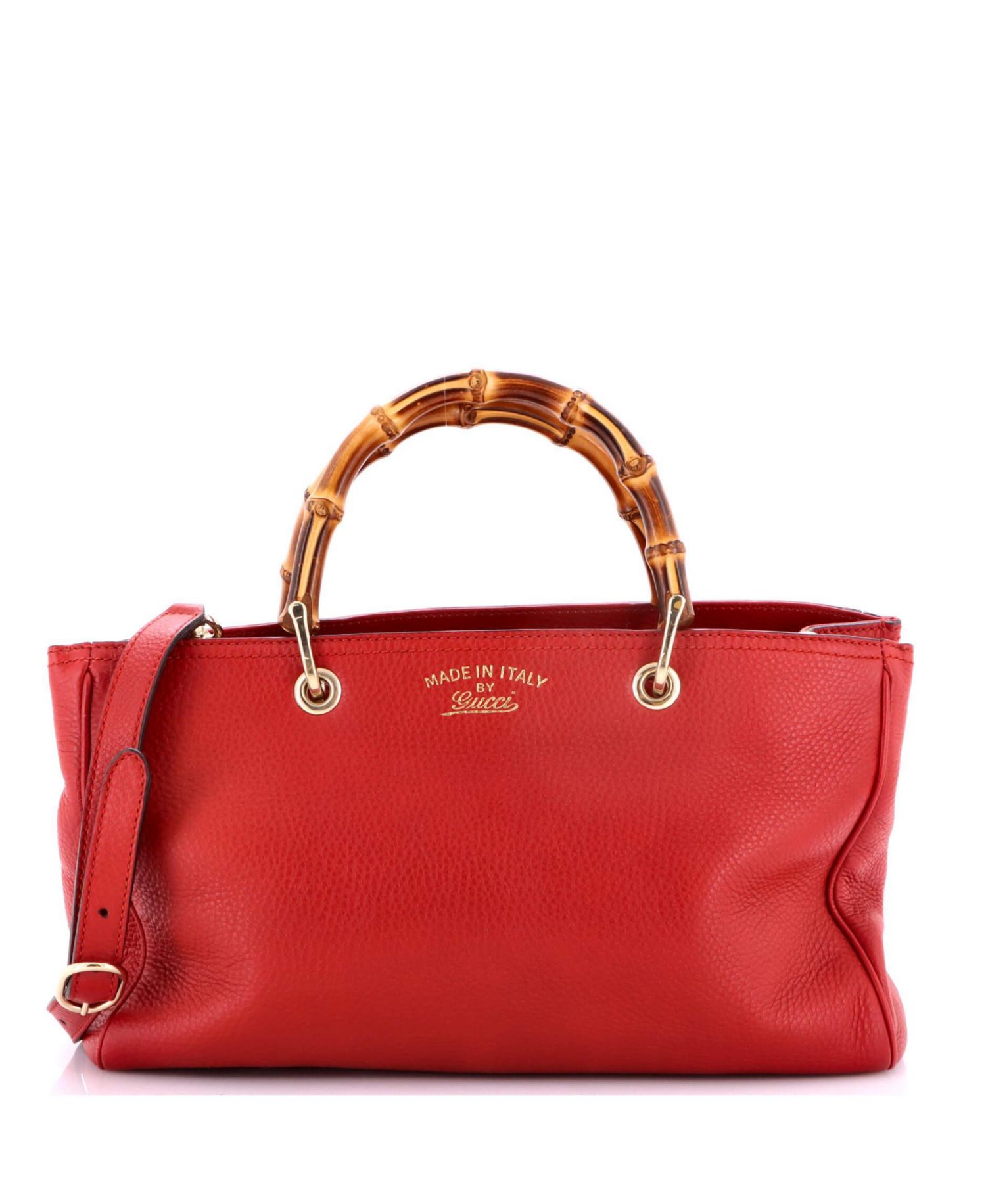 Medium Bamboo Shopper Tote Leather