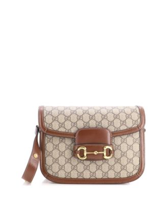 Small Horsebit 1955 Shoulder Bag GG Coated Canvas with Leather