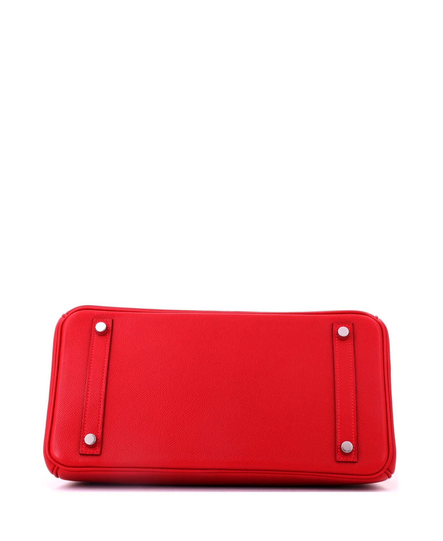 Pre-Owned Hermes Birkin 30 Handbag Red Epsom with Palladium Hardware