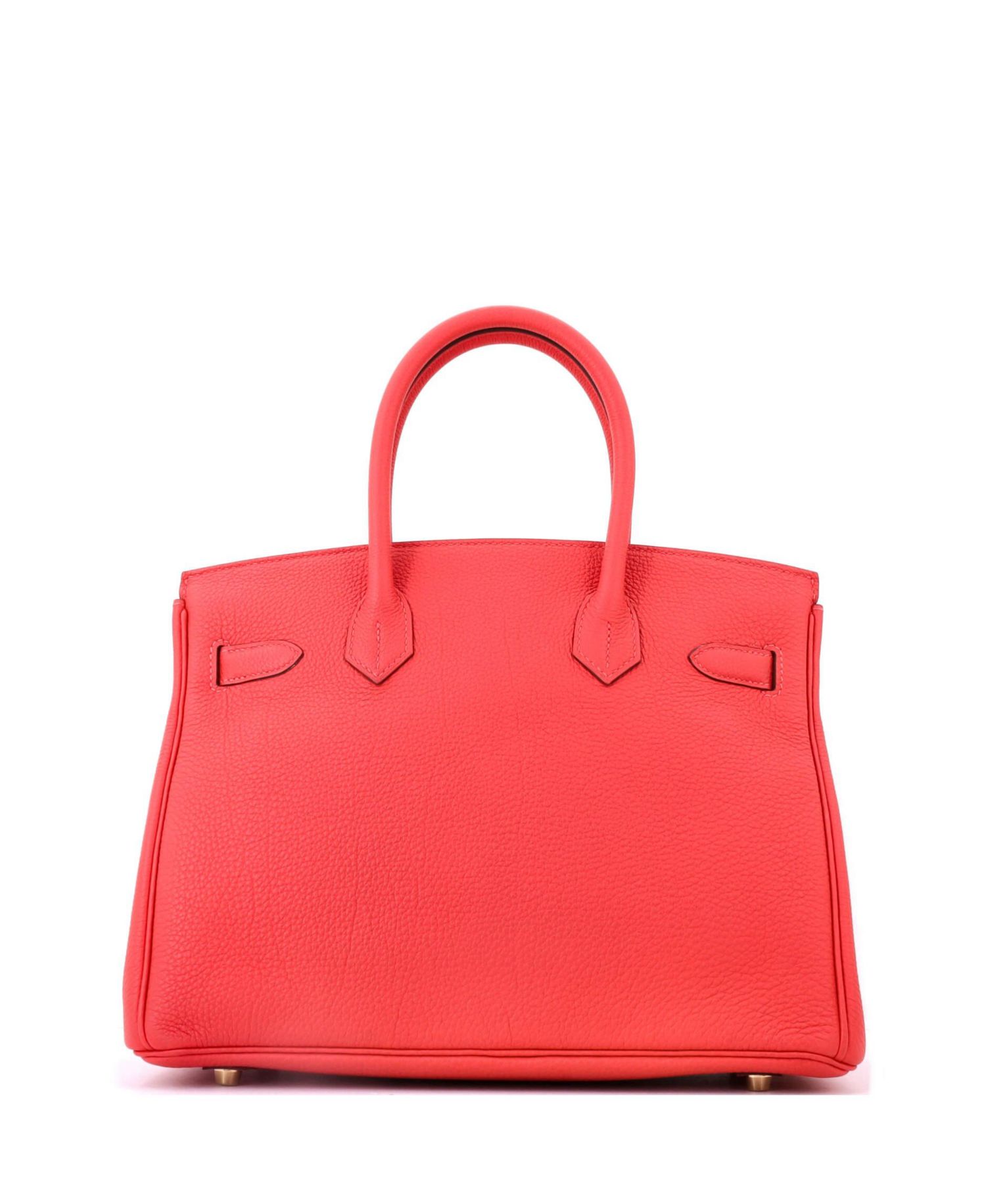 Pre-Owned Hermes Birkin 30 Handbag Red Togo with Gold Hardware