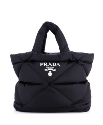 Medium Padded Logo Tote Bag Quilted Re-Nylon
