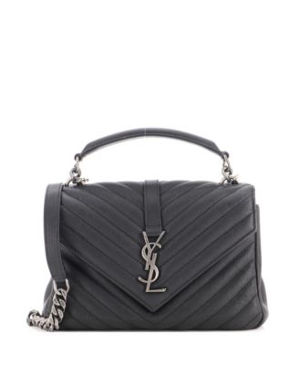 Classic Monogram College Medium Matelasse-Chevron Leather Shoulder Bag