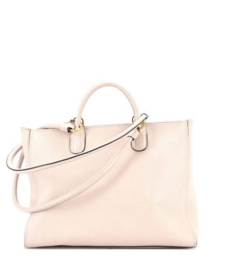 Medium Gancio Braided Convertible Tote Leather