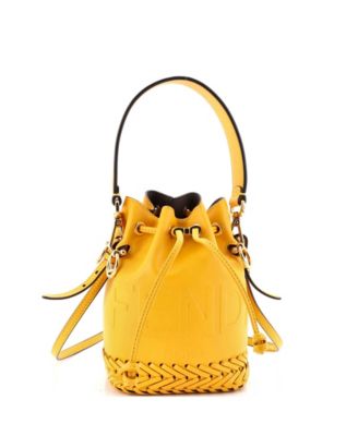Mini Mon Tresor Bucket Bag Leather with Whipstitch Detail
