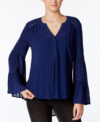American Rag High-Low Bell-Sleeve Peasant Top, Only at Macy's