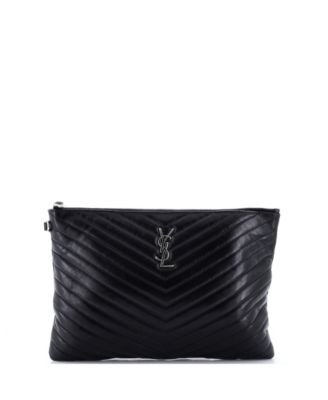 Classic Monogram Matelasse Chevron Medium Leather Wristlet Pouch