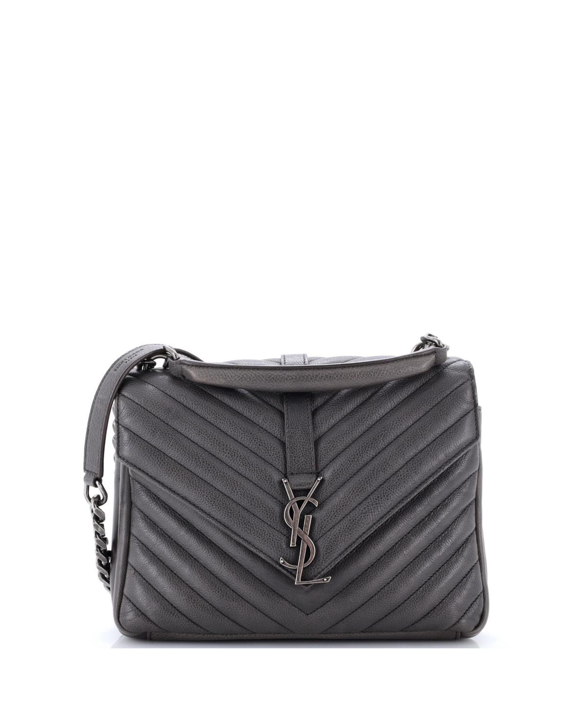 Pre-Owned Saint Laurent College Medium Matelasse Chevron Crossbody Shoulder Bag