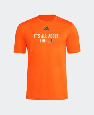 Men's Orange Miami Hurricanes Locker Slogan Football Pre-Game T-Shirt