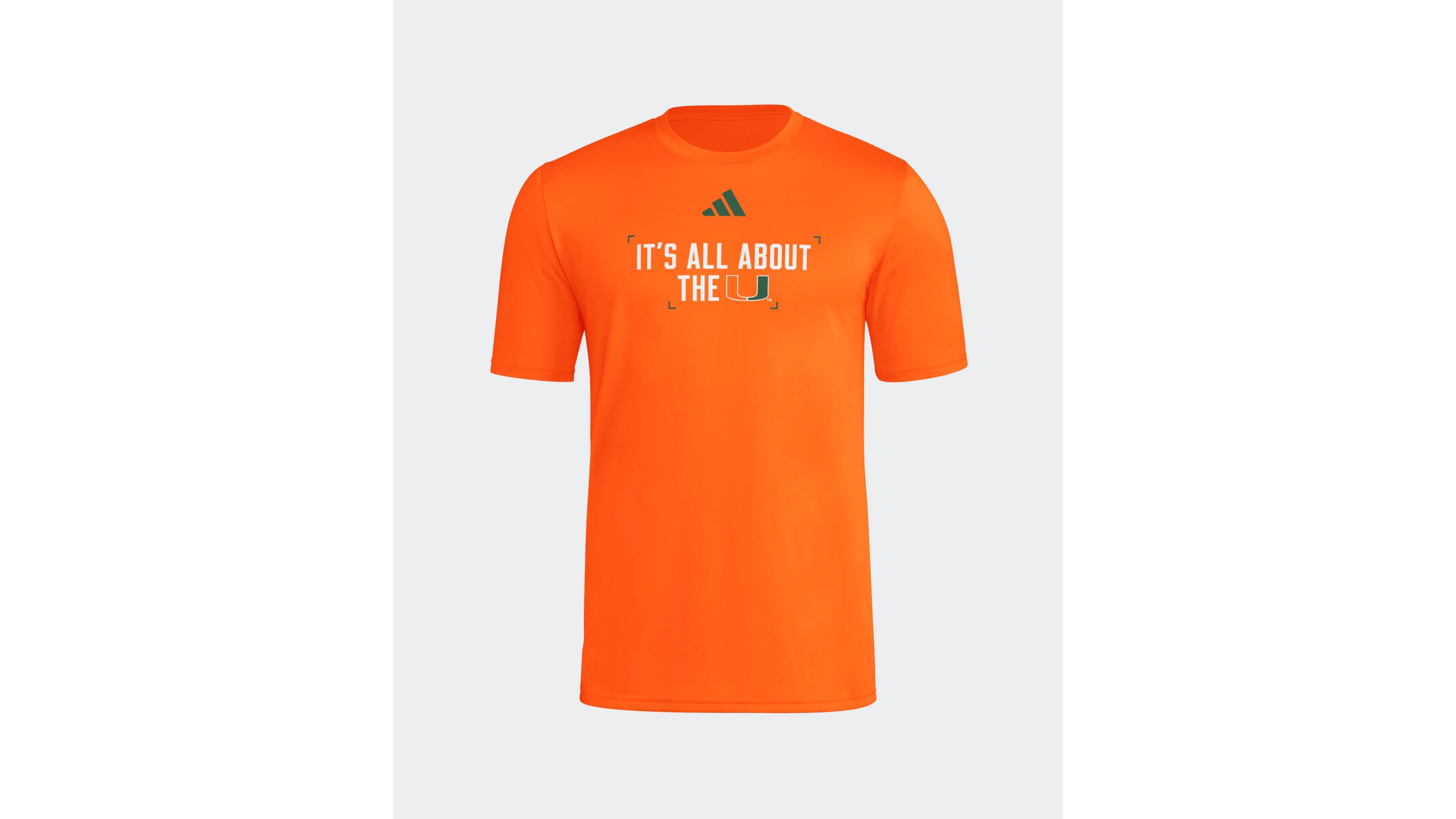 adidas Men's Miami Hurricanes Pre-Game Crewneck Graphic T-Shirt
