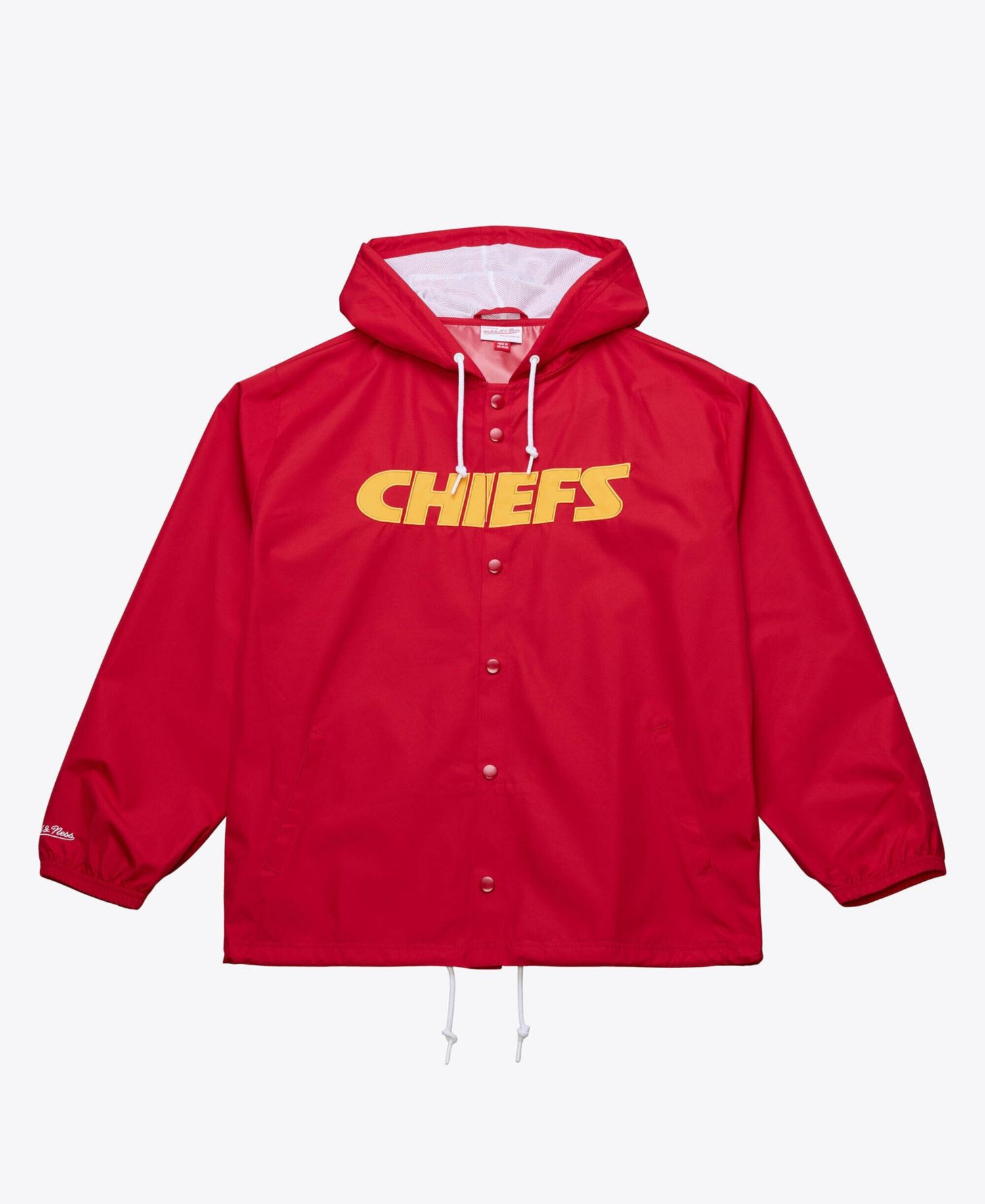 Men's Red Kansas City Chiefs Coaches Full-Snap Hooded Windbreaker Jacket