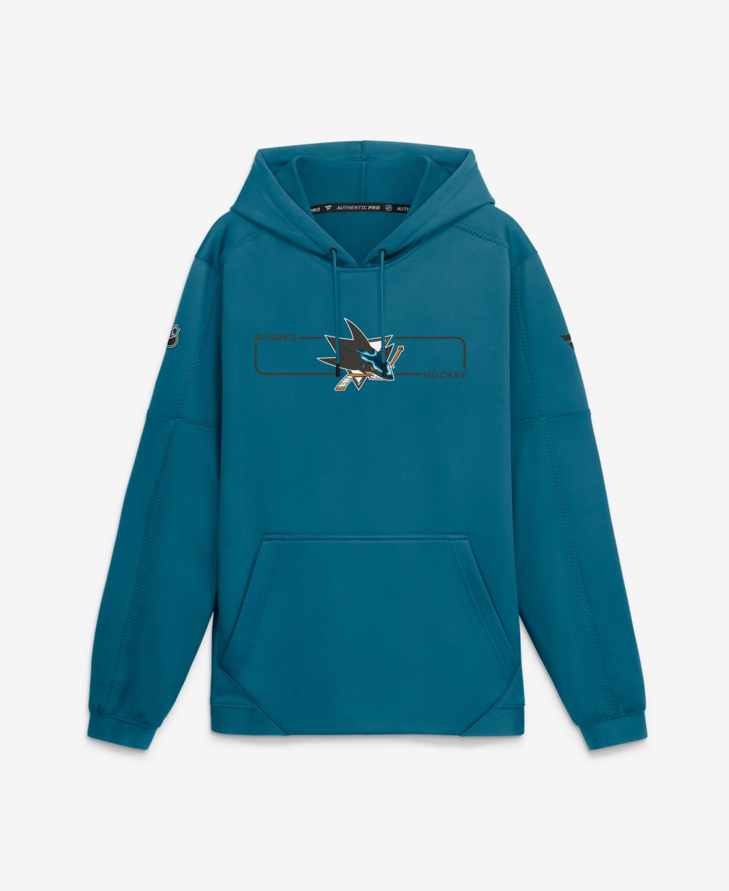 Men's Teal San Jose Sharks Authentic Pro Rink Fleece Pullover Hoodie