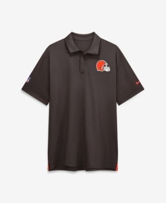 Men's Brown Cleveland Browns Sideline Powerful Blocking Dri-FIT Tour Polo Shirt