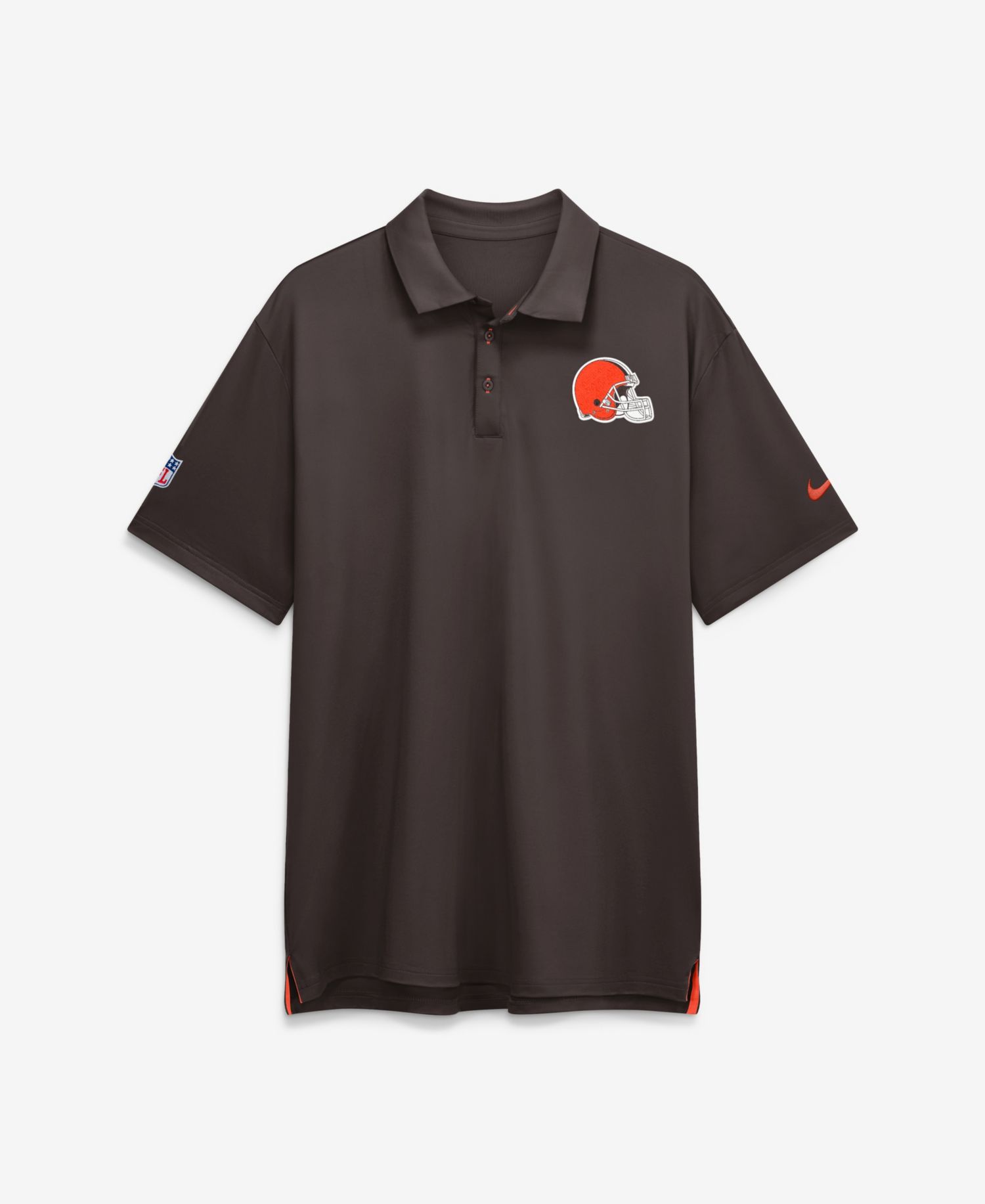 Men's Brown Cleveland Browns Sideline Powerful Blocking Dri-FIT Tour Polo Shirt