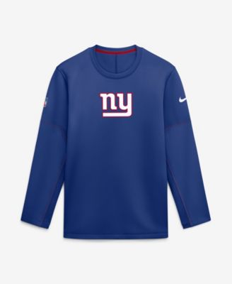 Men's Blue New York Giants Sideline Coaches Team Present Midweight Therma-FIT Sweatshirt