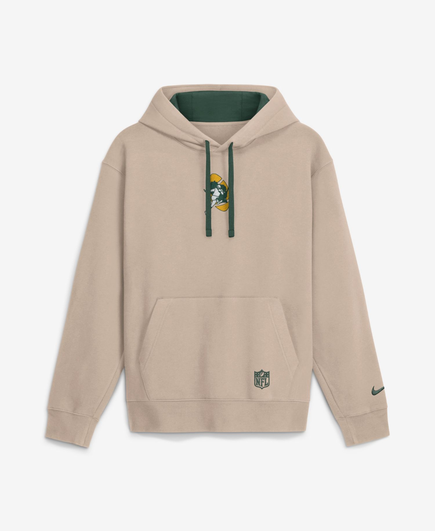 Men's Sand Green Bay Packers Rewind Club Hoodie