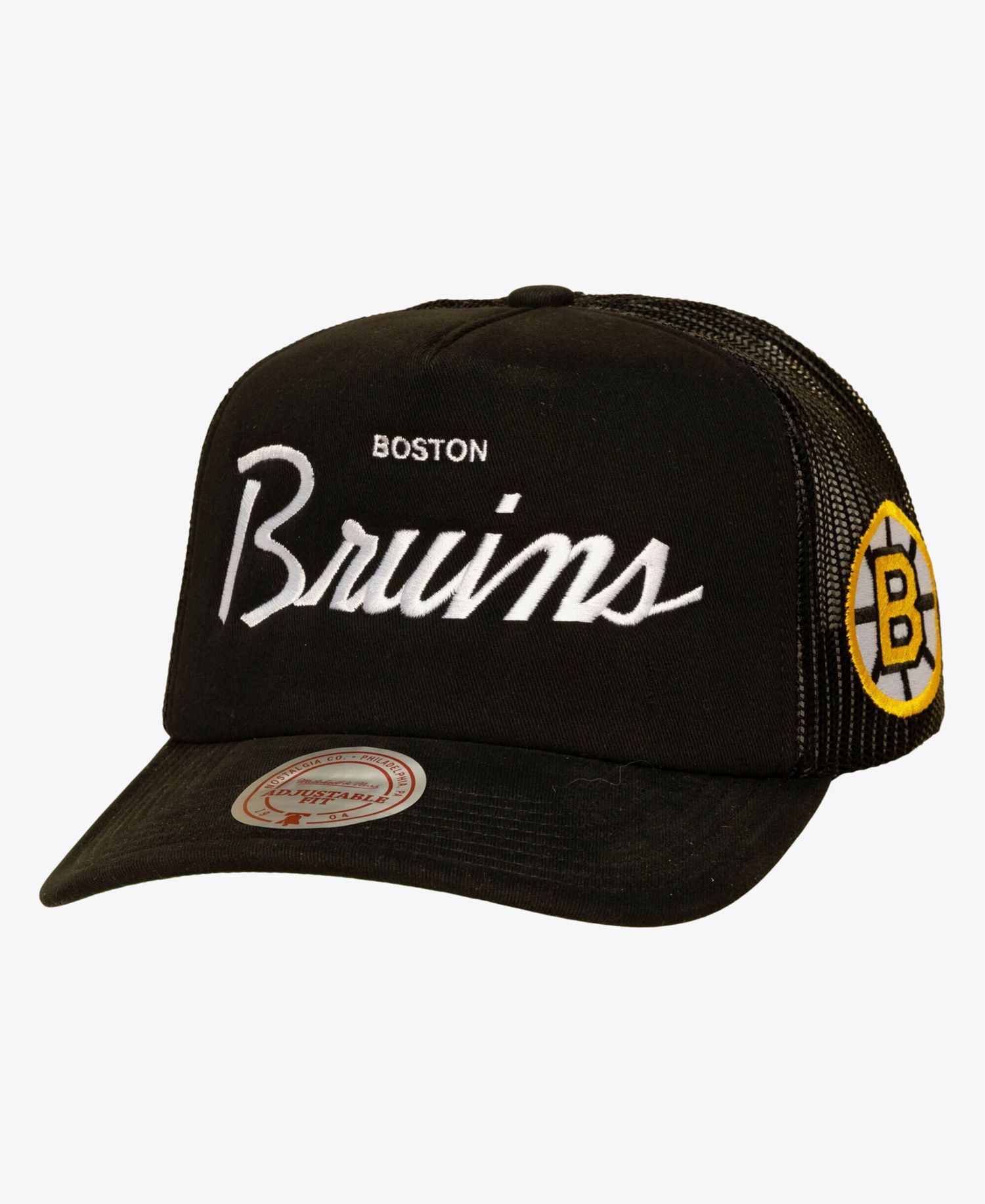Men's Black Boston Bruins Head Coach Trucker Adjustable Hat