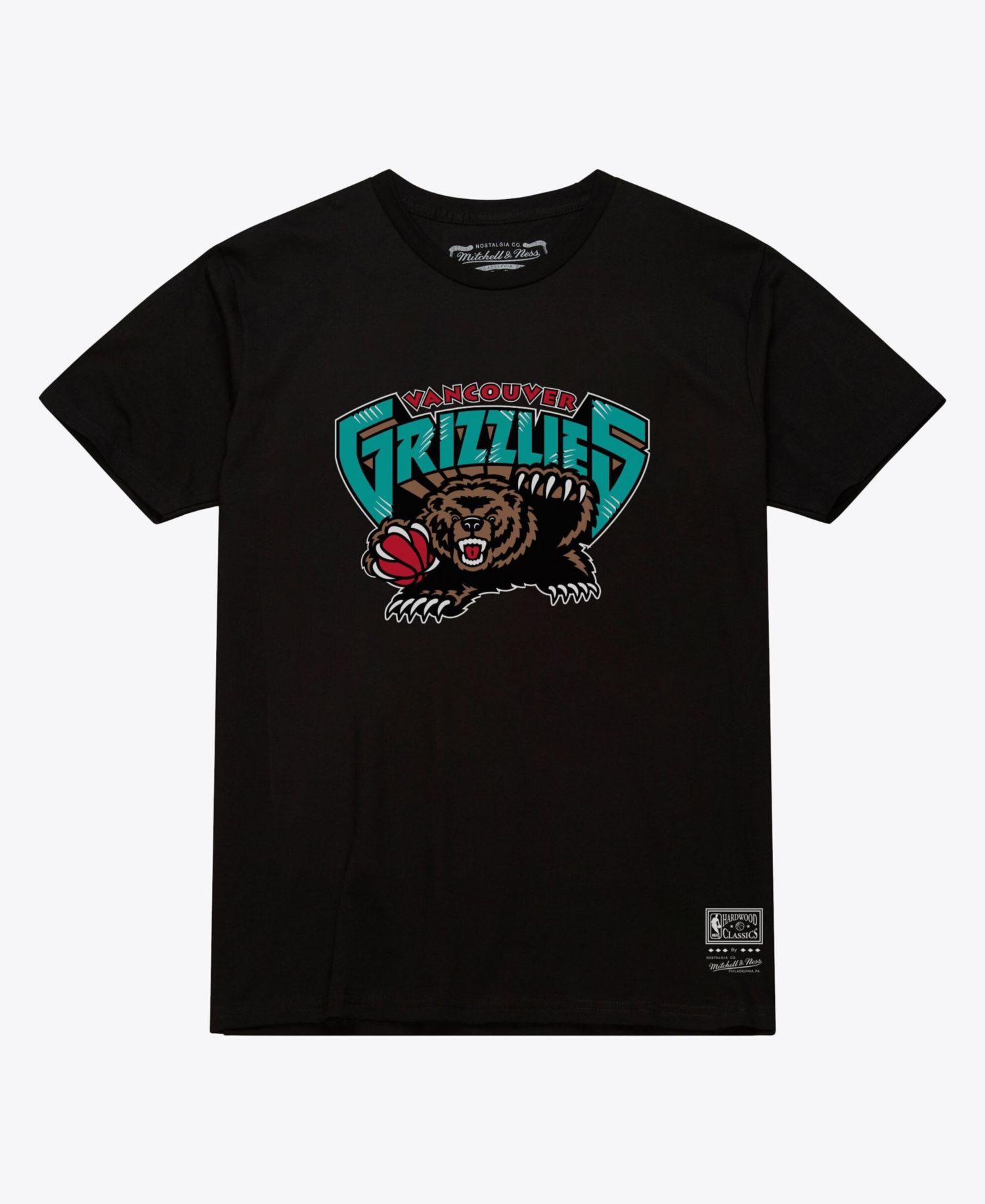 Men's and Women's Black Vancouver Grizzlies Hardwood Classics Arch T-Shirt