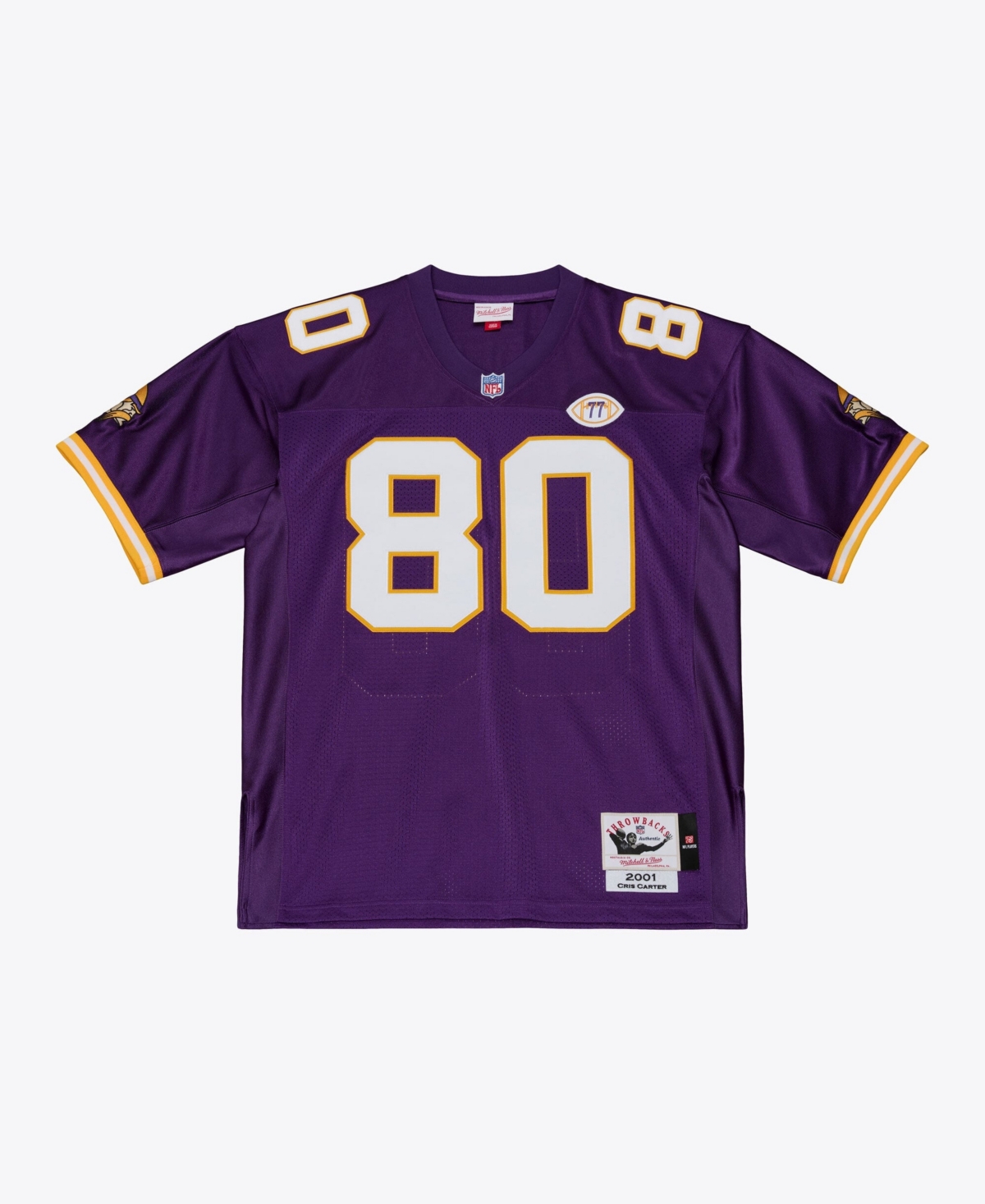 Mitchell & Ness Men's Minnesota Vikings Cris Carter Mesh V-Neck Authentic Throwback Jersey - Purple