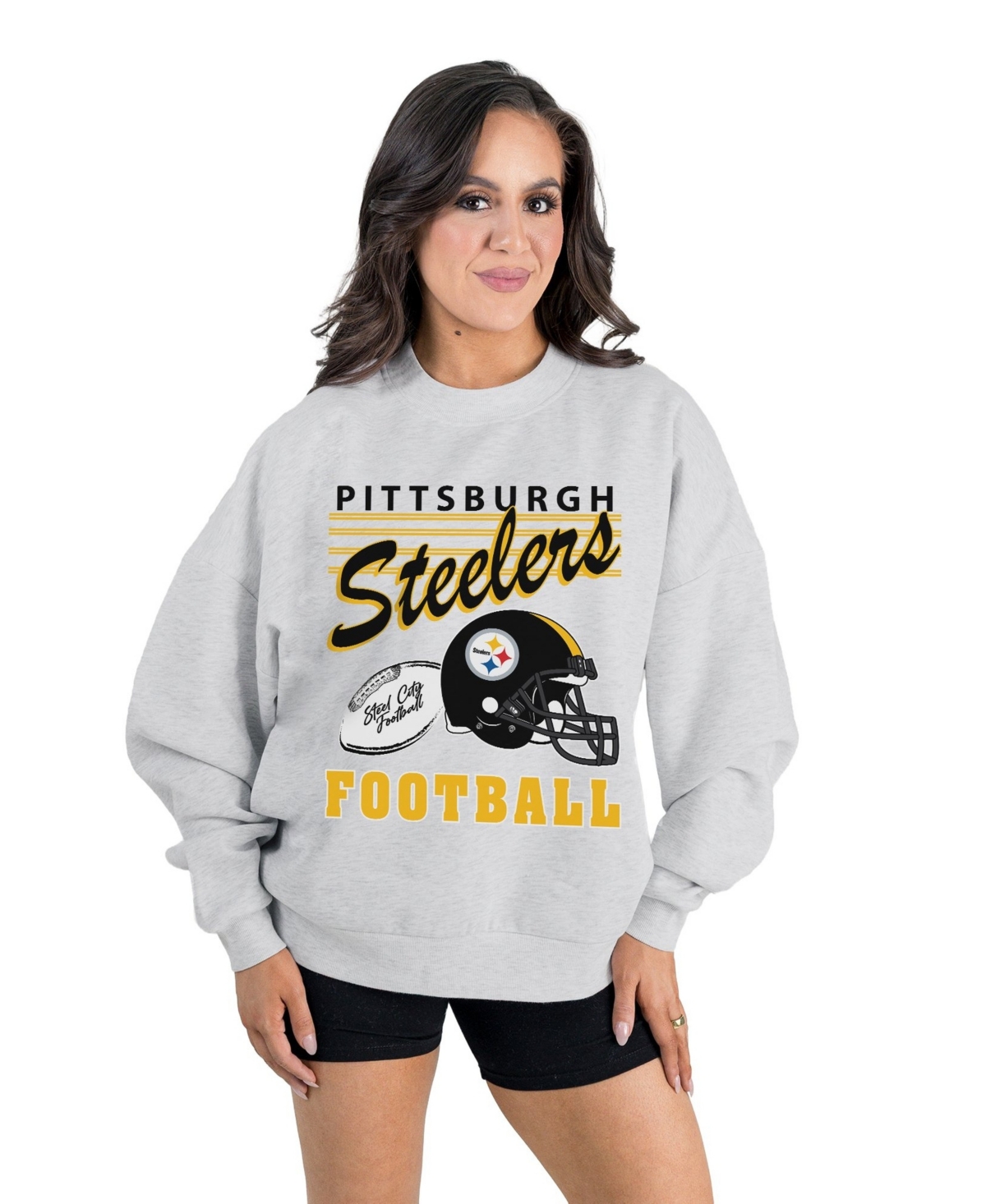 Gameday Couture Women's Pittsburgh Steelers Home Turf Oversized Fleece Sweatshirt