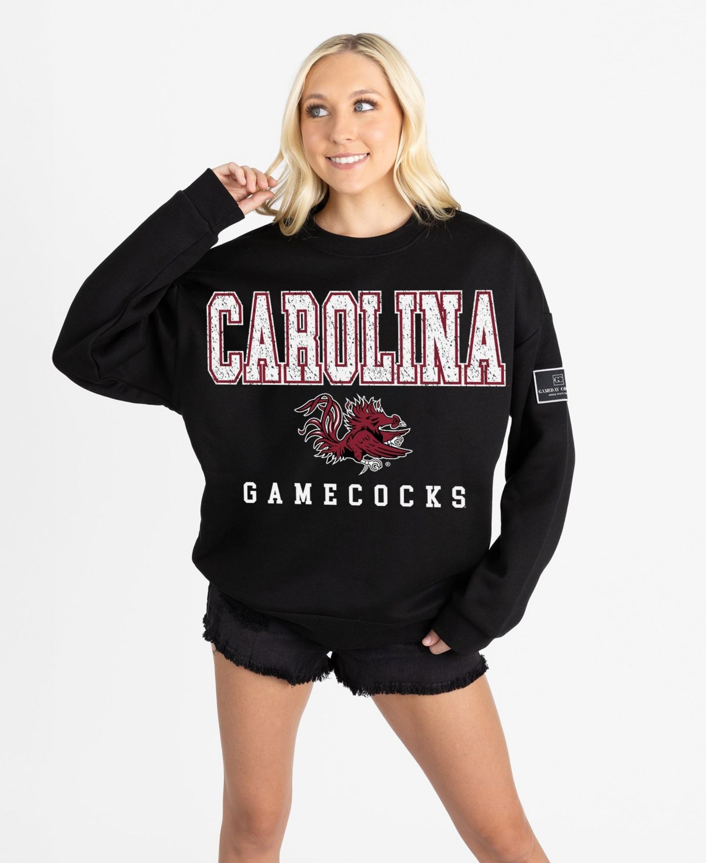 Женская толстовка Gameday Couture Black South Carolina Gamecocks Oversized Level Up Black Label Premium — фото 1
