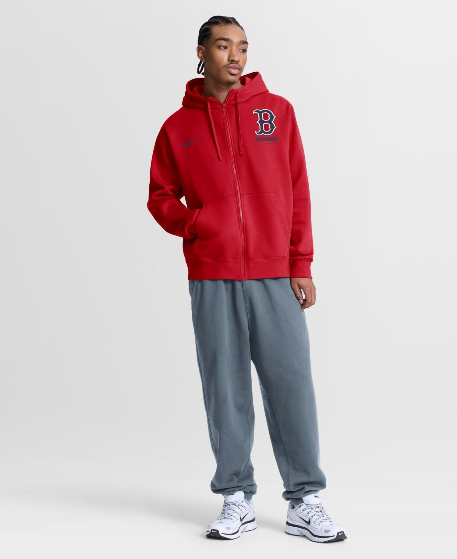 Men's Red Boston Red Sox Primetime Lockup Full-Zip Hoodie