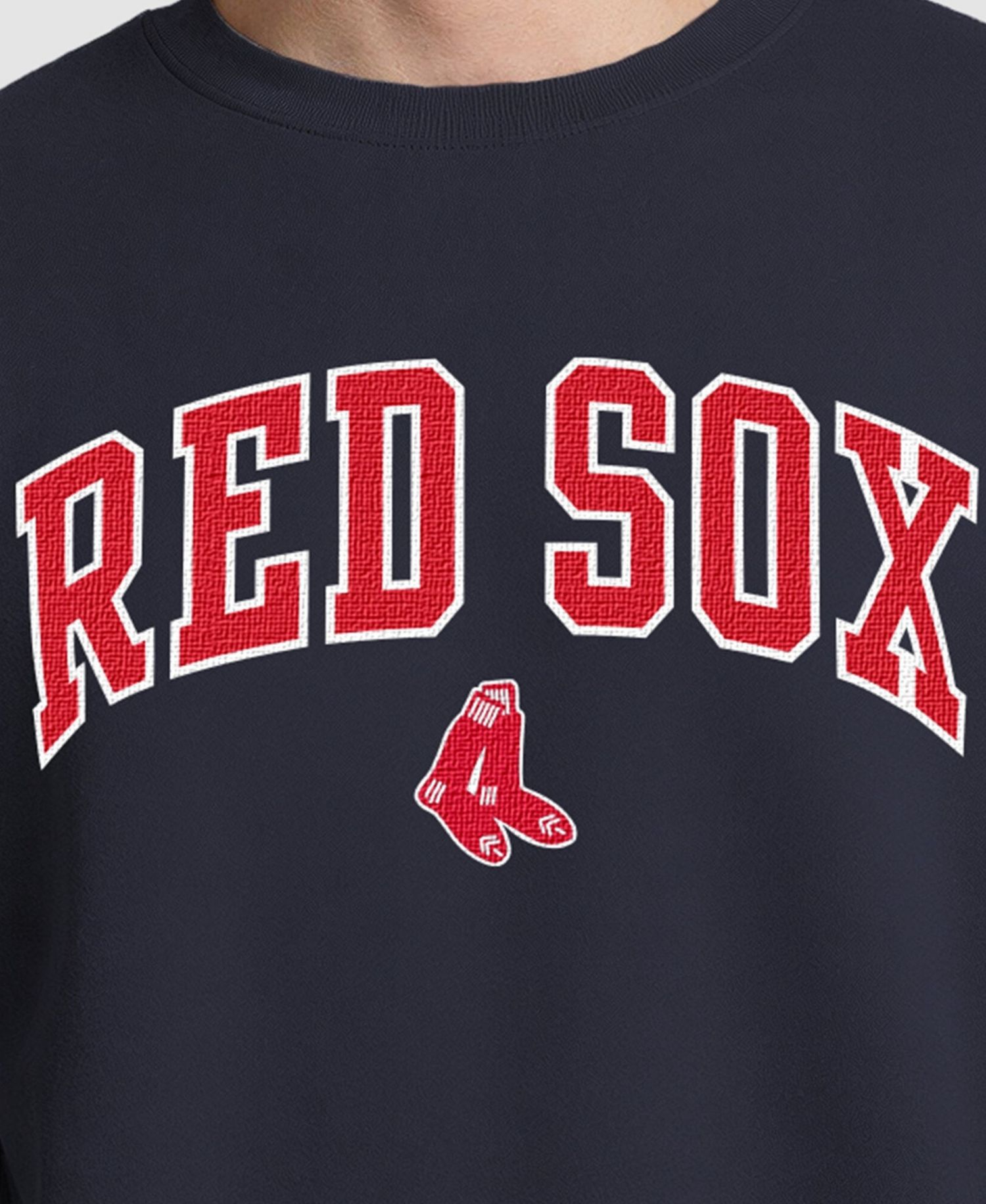 Men's Navy Boston Red Sox Fleece Crew Sweatshirt